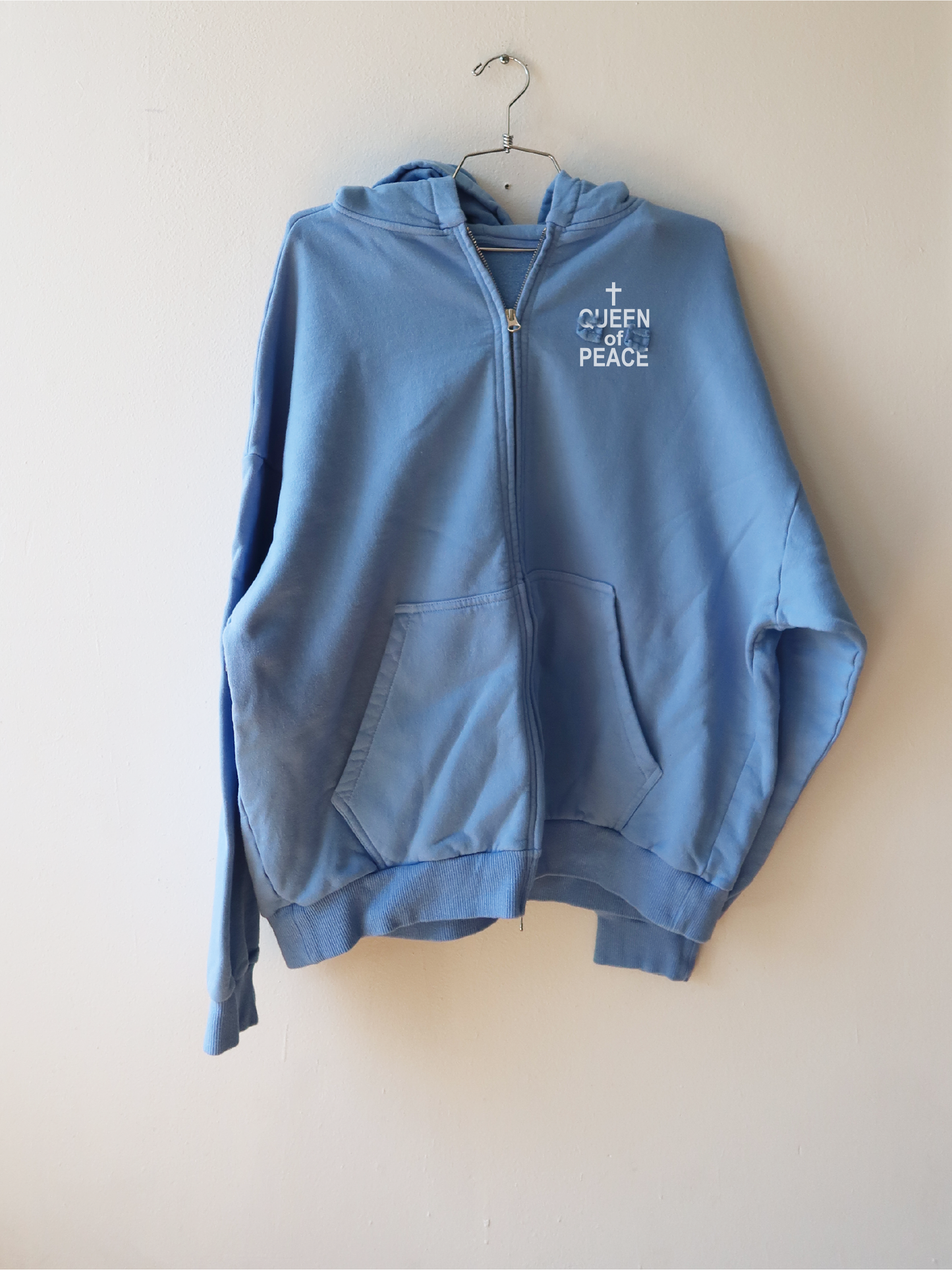 BABY BLUE ZIP UP SWEATSHIRT