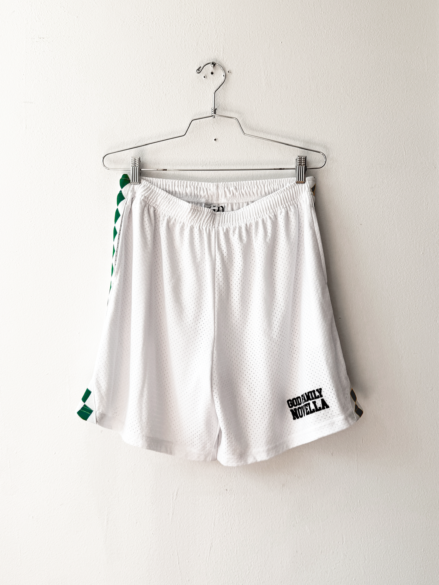 MESH SHORT (WHITE / GREEN DIAMOND)