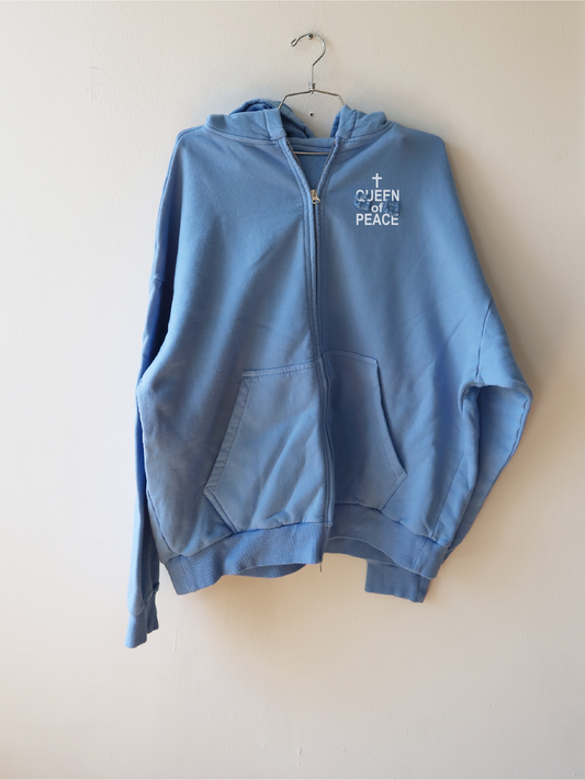 BABY BLUE ZIP UP SWEATSHIRT