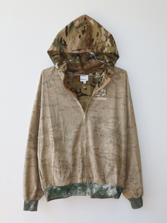 INVERTED CAMO ZIP UP TSHIRT HOODIE