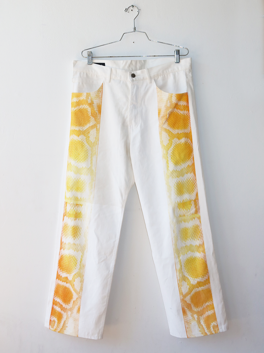 GRADIENT SNAKE JEANS (WHITE)